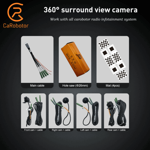 Carobotor 360° surround view camera system for jeep wrangler JK JL JT radio K1 / J-Max